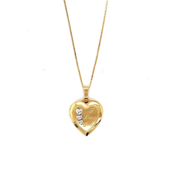 14K Gold Chain with Gold Filled Locket Necklace - Picture 1 of 6
